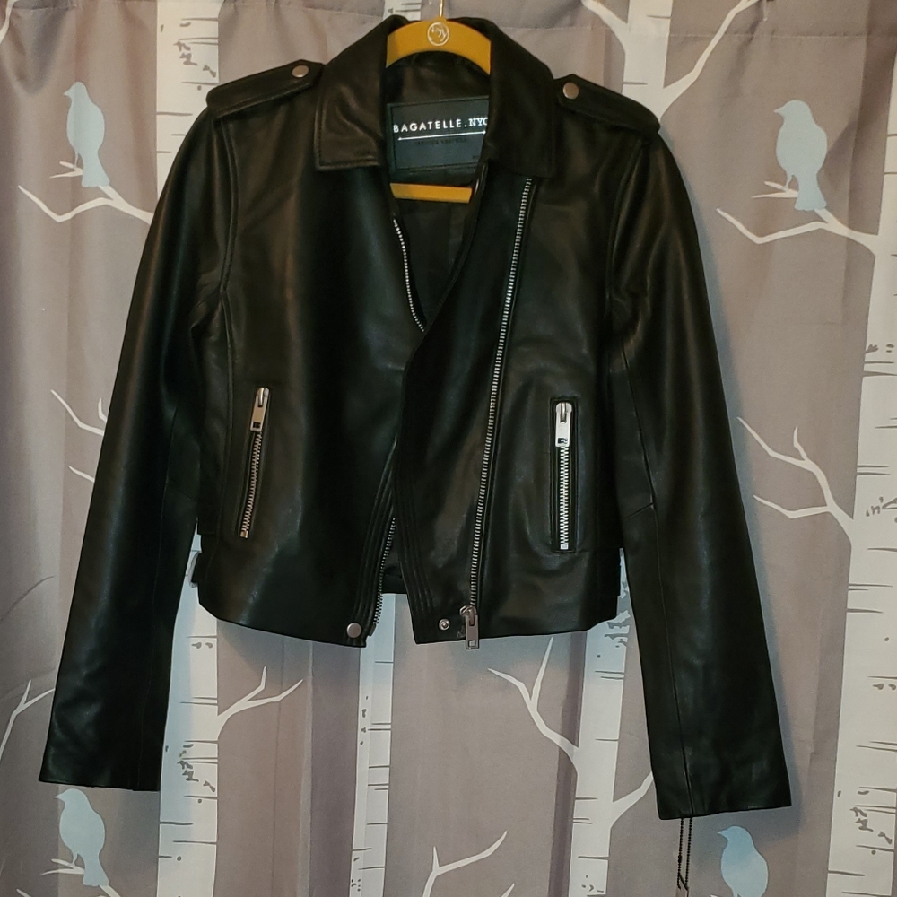 💥SALE💥Bagatelle Aria Real Leather Moto Jacket - Picture 4 of 8